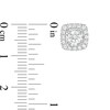 Thumbnail Image 3 of 1 CT. T.W. Diamond Cushion Frame Stud Earrings in 10K White Gold