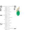 Thumbnail Image 3 of Oval Emerald and Diamond Accent Flame Drop Earrings in 10K Gold