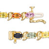 Thumbnail Image 3 of Oval Lab-Created Multi-Color Sapphire and "S" Curve Bracelet in Sterling Silver with 10K Gold Plate - 7.25"