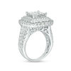 Thumbnail Image 2 of 4 CT. T.W. Quad Princess-Cut Diamond Vintage-Style Double Frame Engagement Ring in 14K White Gold