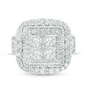Thumbnail Image 4 of 4 CT. T.W. Quad Princess-Cut Diamond Vintage-Style Double Frame Engagement Ring in 14K White Gold
