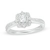 Thumbnail Image 1 of 1/2 CT. T.W. Princess-Cut Diamond Frame Vintage-Style Engagement Ring in 14K White Gold