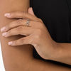 Thumbnail Image 2 of 1/5 CT. T.W. Enhanced Champagne Diamond Triple Link Ring in Sterling Silver and 10K Rose Gold