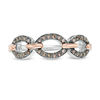 Thumbnail Image 3 of 1/5 CT. T.W. Enhanced Champagne Diamond Triple Link Ring in Sterling Silver and 10K Rose Gold