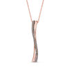 Thumbnail Image 1 of 1/10 CT. T.W. Enhanced Champagne Diamond Vertical Ribbon Pendant in 10K Rose Gold
