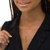 Thumbnail Image 2 of 1/10 CT. T.W. Enhanced Champagne Diamond Vertical Ribbon Pendant in 10K Rose Gold
