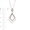 Thumbnail Image 3 of 1/4 CT. T.W. Enhanced Champagne and White Diamond Double Marquise Outline Pendant in Sterling Silver and 10K Rose Gold