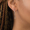 Thumbnail Image 2 of 1/6 CT. T.W. Enhanced Champagne Diamond Ribbon Drop Earrings in 10K Rose Gold