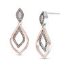 Thumbnail Image 1 of 1/4 CT. T.W. Enhanced Champagne and White Diamond Marquise Outline Drop Earrings in Sterling Silver and 10K Rose Gold