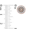 Thumbnail Image 3 of 1/2 CT. T.W. Enhanced Champagne and White Diamond Scallop Frame Stud Earrings in 10K Rose Gold