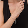 Thumbnail Image 2 of 4.0mm Lab-Created Multi-Color and White Sapphire Seven Stone Station Bolo Bracelet in Sterling Silver - 9.0"