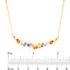 Thumbnail Image 3 of Lab-Created Multi-Color and White Sapphire Curved Cluster Necklace in Sterling Silver with 18K Gold Plate