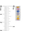 Thumbnail Image 3 of 3.0mm Lab-Created Multi-Color and White Sapphire Border Seven Stone Triple Row Huggie Hoop Earrings in Sterling Silver