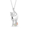 Thumbnail Image 0 of Black Hills Gold Cat Pendant in Sterling Silver