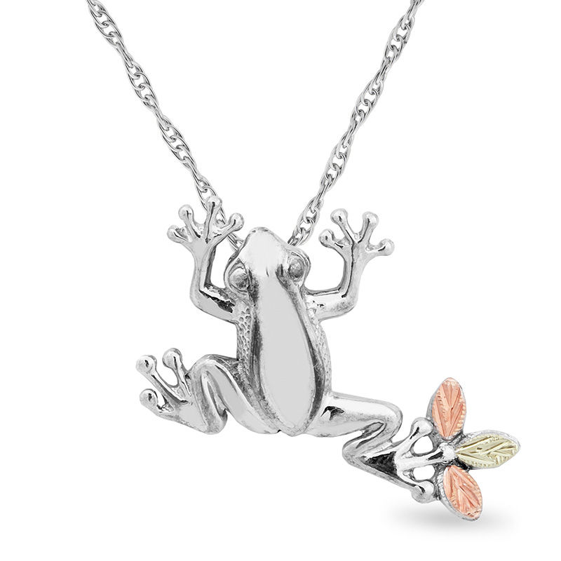 Quality Gold 14K and Rhodium Diamond-cut Frog Pendant K3296 - The Diamond  Family