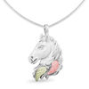 Thumbnail Image 1 of Black Hills Gold Horse's Head Pendant in Sterling Silver