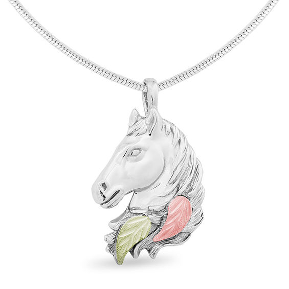 Black Hills Gold Horse s Head Pendant in Sterling Silver
