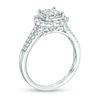 Thumbnail Image 3 of 3/4 CT. T.W. Quad Princess-Cut Diamond Vintage-Style Frame Engagement Ring in 14K White Gold