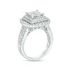Thumbnail Image 3 of 2 CT. T.W. Quad Princess-Cut Diamond Vintage-Style Double Frame Multi-Row Engagement Ring in 14K White Gold