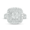 Thumbnail Image 4 of 2 CT. T.W. Quad Princess-Cut Diamond Vintage-Style Double Frame Multi-Row Engagement Ring in 14K White Gold