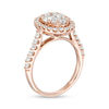 Thumbnail Image 3 of 1-1/2 CT. T.W. Composite Diamond Oval Frame Engagement Ring in 14K Rose Gold