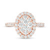 Thumbnail Image 4 of 1-1/2 CT. T.W. Composite Diamond Oval Frame Engagement Ring in 14K Rose Gold