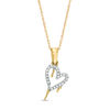 Thumbnail Image 1 of 1/20 CT. T.W. Diamond Tilted Dripping Heart Pendant in 10K Gold