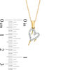Thumbnail Image 3 of 1/20 CT. T.W. Diamond Tilted Dripping Heart Pendant in 10K Gold
