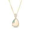 Thumbnail Image 1 of Pear-Shaped Opal and Diamond Accent Teardrop Pendant in 10K Gold