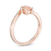 Thumbnail Image 2 of Pear-Shaped Morganite and Diamond Accent Chevron Ring in 10K Rose Gold