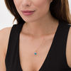 Thumbnail Image 1 of 7.0mm Asscher-Cut Swiss Blue Topaz and 1/20 CT. T.W. Diamond Tri-Top Drop Pendant in 10K Gold