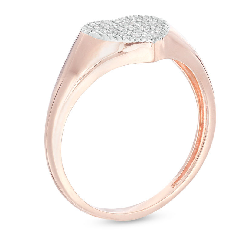Main Image 3 of 1/10 CT. T.W. Composite Diamond Heart-Shaped Ring in 10K Rose Gold