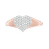Thumbnail Image 4 of 1/10 CT. T.W. Composite Diamond Heart-Shaped Ring in 10K Rose Gold