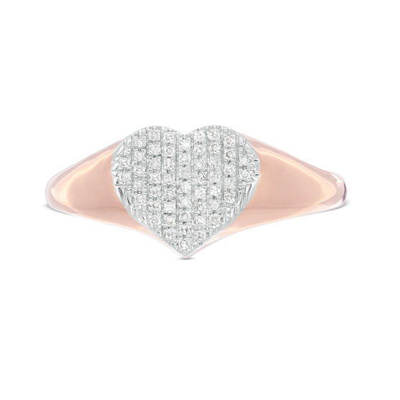 1/10 CT. T.w. Composite Diamond Heart-Shaped Ring in 10K Rose Gold