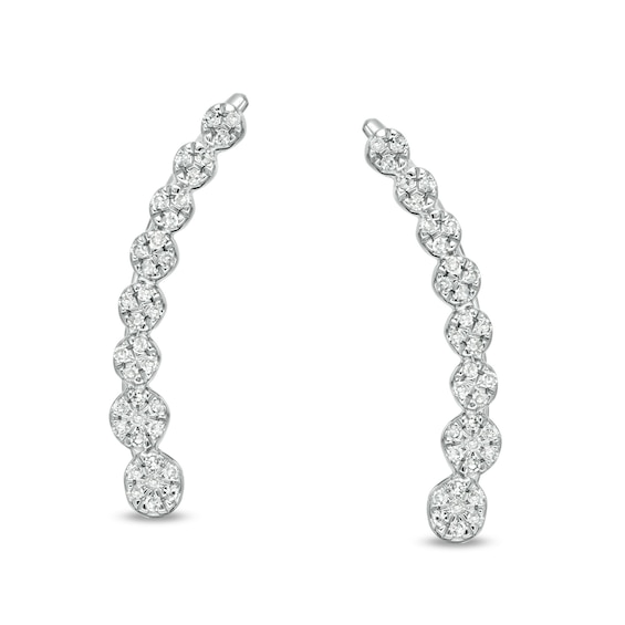 1/6 CT. T.w. Journey Composite Diamond Crawler Earrings in 10K White Gold