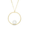 Thumbnail Image 1 of 8.0mm Freshwater Cultured Pearl Open Circle Pendant in 10K Gold