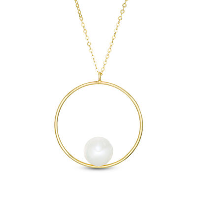 Jewelry Gift for Her Circles Necklace Pearl Necklace Sterling silver Necklace Circles and Pearl Lariat Necklace