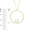 Thumbnail Image 3 of 8.0mm Freshwater Cultured Pearl Open Circle Pendant in 10K Gold