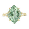 Thumbnail Image 4 of Marquise Green Quartz and Diamond Accent Geometric Ring in 10K Gold