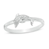 Thumbnail Image 1 of Diamond Accent Dolphin Stackable Ring in Sterling Silver