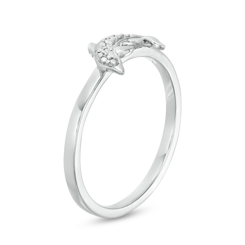 Main Image 3 of Diamond Accent Dolphin Stackable Ring in Sterling Silver