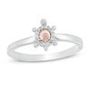 Diamond Accent Turtle Stackable Ring in Sterling Silver and 10K Rose Gold