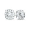 Thumbnail Image 0 of 1/4 CT. T.W. Diamond Cushion Frame Stud Earrings in 10K White Gold