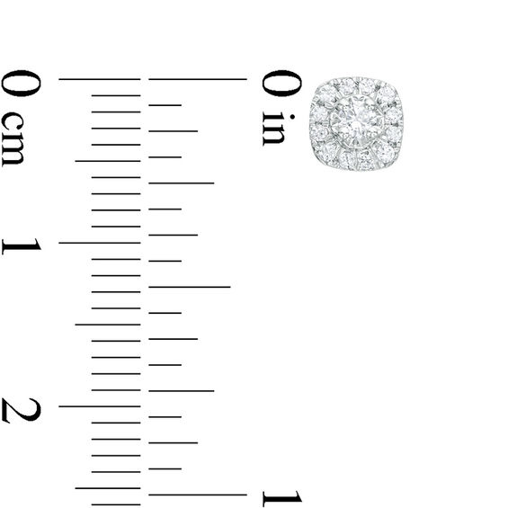 1/4 CT. T.w. Diamond Cushion Frame Stud Earrings in 10K White Gold