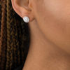 Thumbnail Image 2 of 1/2 CT. T.W. Composite Diamond Double Frame Stud Earrings in 10K White Gold