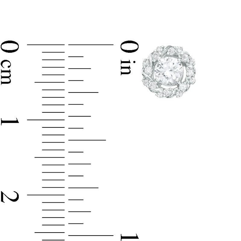 Main Image 3 of 1/2 CT. T.W. Diamond Twist Frame Stud Earrings in 10K White Gold