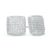 Thumbnail Image 1 of 1/2 CT. T.W. Composite Diamond Square Button Stud Earrings in 10K White Gold