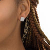 Thumbnail Image 2 of 1/2 CT. T.W. Composite Diamond Square Button Stud Earrings in 10K White Gold