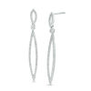 Thumbnail Image 1 of 1/3 CT. T.W. Diamond Elongated Marquise Drop Earrings in 10K White Gold