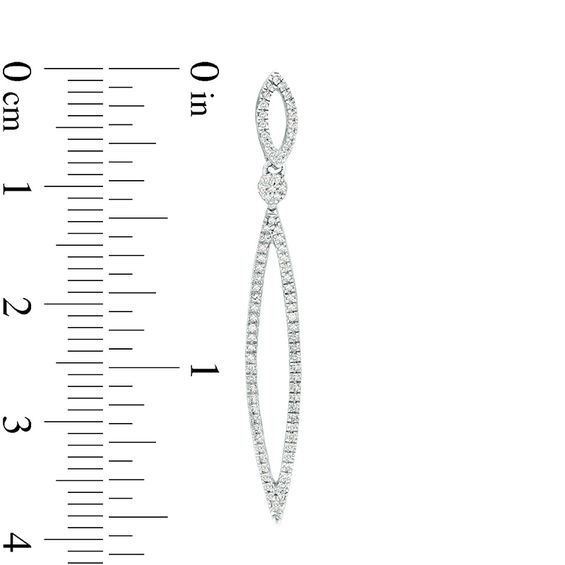 1/3 CT. T.w. Diamond Elongated Marquise Drop Earrings in 10K White Gold